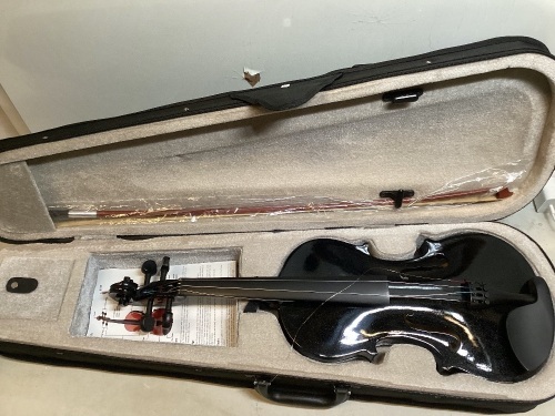 Black Violin w/ Case, Bow, Rosin - Lot 555