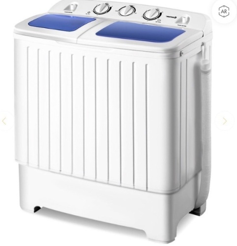 17.6 lbs Compact Twin Tub Spin Washing Machine Dryer, Powers On, E-Commerce Return/Box Damaged - Lot 1005