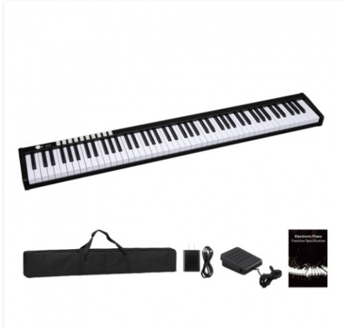 88-Key Home Portable Standard-action Digital Piano Black - Lot 11