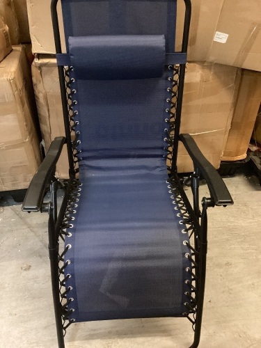 Set of 2 Adjustable Zero Gravity Patio Chair Recliners w/ Cup Holders - Lot 442