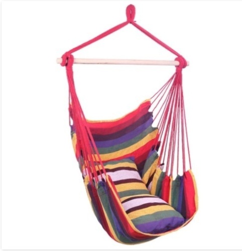 Zimtown Hammock Chair Porch Swing Camping Portable Red Strip - Lot 903