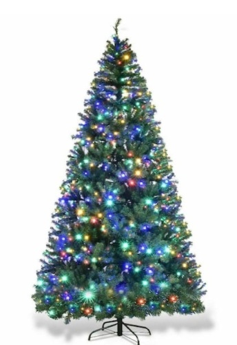 9 ft. Pre-Lit LED Hinged Artificial Christmas Tree with 1000 LED Lights and Stand - Lot 337