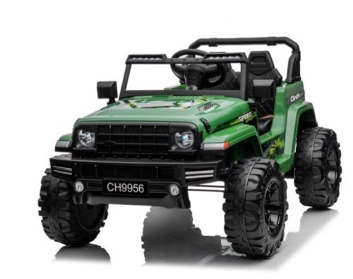 LEADZM Dual Drive 12V Remote Control Electric Car, Green - Lot 300