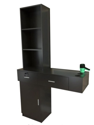 Wall Mount Hair Styling, Barber Station, Black - Lot 226