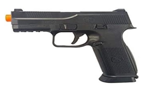 FN Herstal FNS-9 Spring Powered Airsoft Pistol, Maxx Action Hunting Pistol with Scope Toy (Missing Bullets) - Lot 588