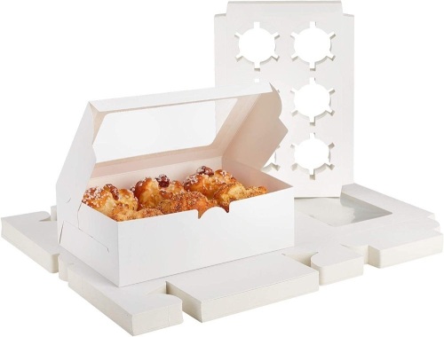 Eusoar 50pcs 9.4"x 6.2"x 3.0" Cupcake Box Carriers - Lot 107