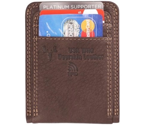 Wild Deerskin Leather Front-Pocket Wallet - Lot 124