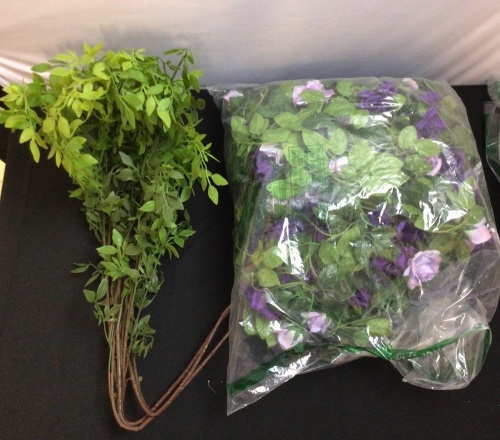Artificial Flowers Bundle-Garland & Indv. Pcs - Lot 149