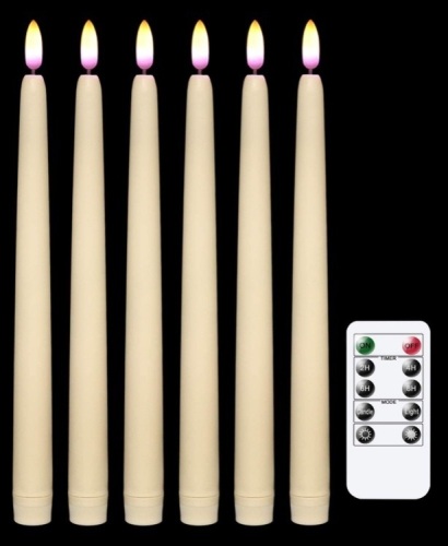 Flickering Flameless Taper Candles w/ Remote & Timer - Lot 150