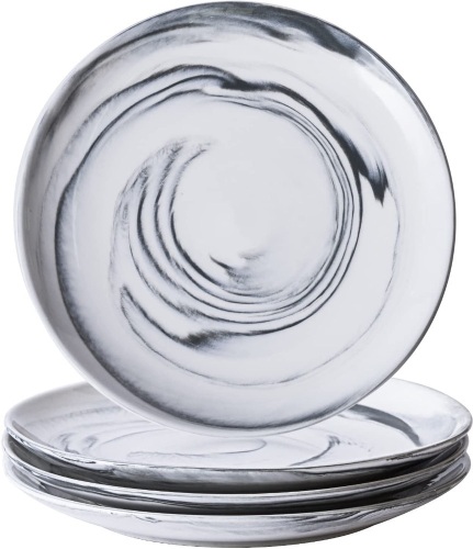 Yundu Grey Marbled 10" Dinner Plates, Set of 4 - Lot 193