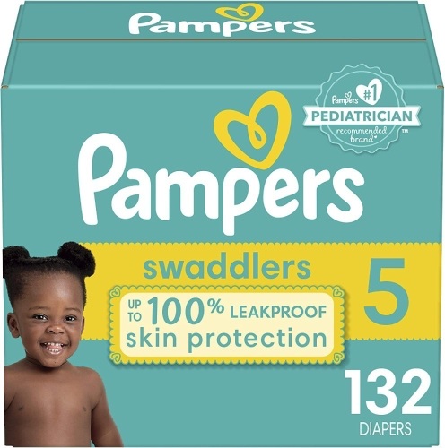 Box of Pampers Swaddlers Diapers Size 5, 132 Count - Lot 218