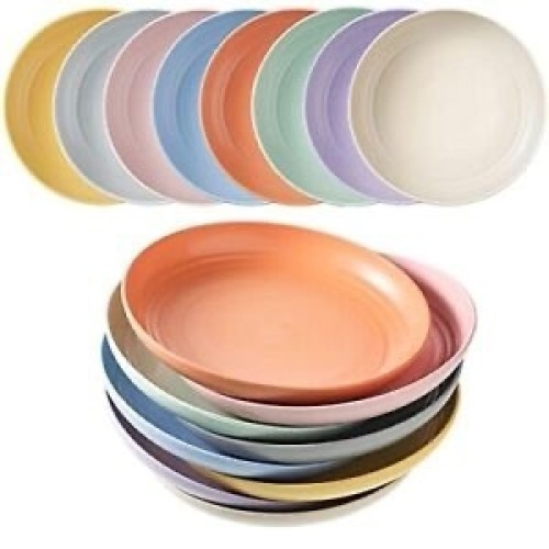 8 Pieces Wheat Straw Deep Dinner Plates - Lot 265