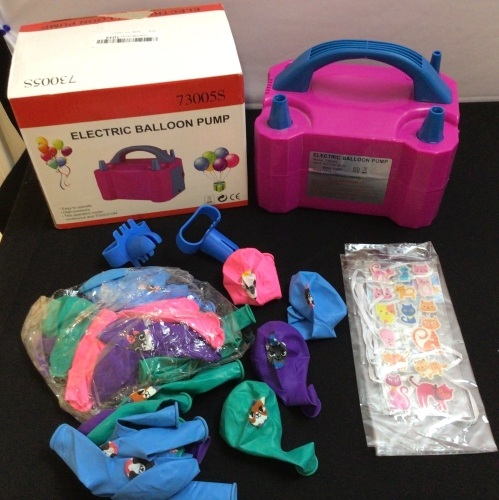 Balloon Pump, Cat Balloons & Cat Stickers - Lot 386