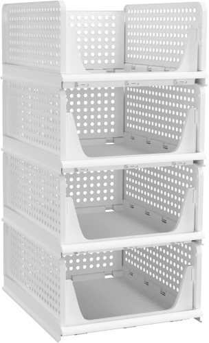 Pinkpum Stackable Foldable Storage Bins 4 Pack-4L - Lot 503