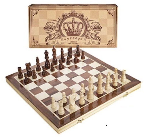 Amerous 15" Wooden Chess Set - Lot 625