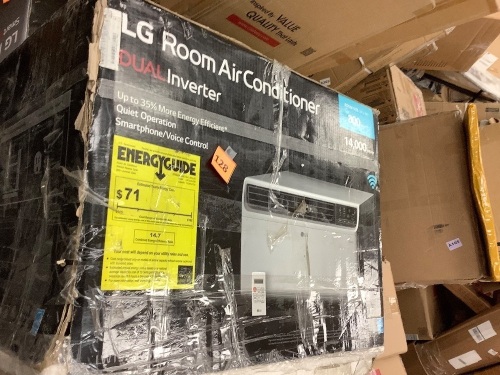 LG Electronics14,000 BTU 115-Volt Dual Inverter Smart Window Air Conditioner LW1522IVSM Cools 800 Sq. Ft. with Remote, Wi-Fi Enabled - Lot 128