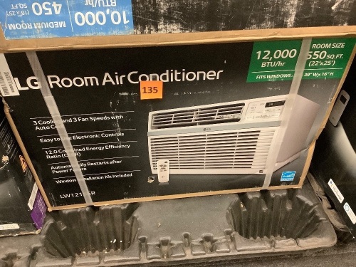 LG Electronics 12,000 BTU 115-Volt Window Air Conditioner LW1216ER Cools 550 Sq. Ft. with ENERGY STAR and Remote - Lot 135