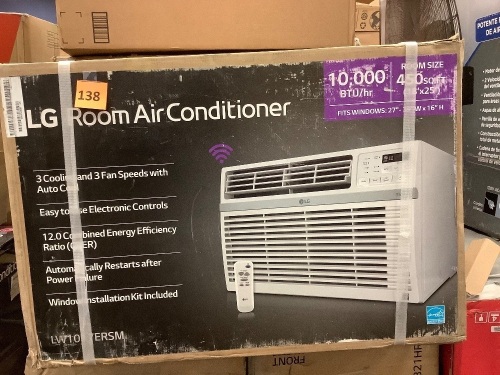 LG Electronics 10,000 BTU 115-Volt Window Air Conditioner LW1017ERSM Cools 450 Sq. Ft. with ENERGY STAR and Remote, Wi-Fi Enabled - Lot 138