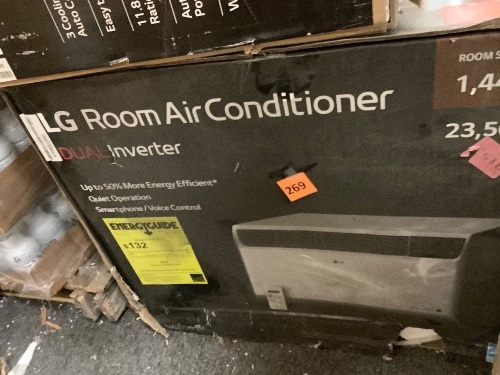 LG Electronics23,500 BTU Dual Inverter Smart Window Air Conditioner Cools 1,440 Sq. Ft. with Remote, Wi-Fi Enabled - Lot 269