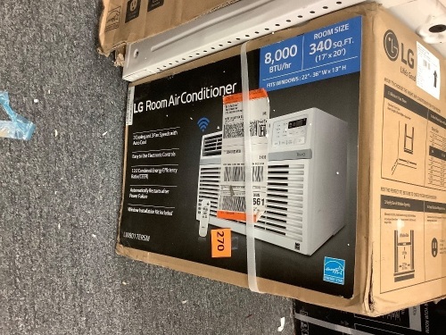 LG Electronics8,000 BTU 115-Volt Window Air Conditioner LW8017ERSM Cools 350 Sq. Ft. with ENERGY STAR and Remote, Wi-Fi Enabled - Lot 270