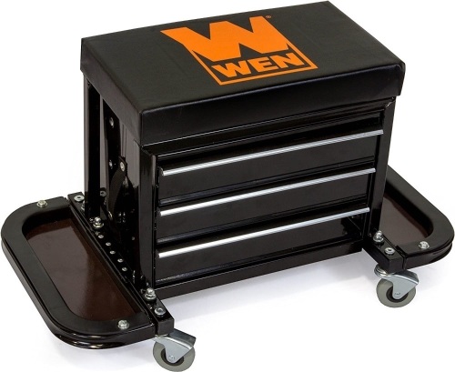 350-Pound Capacity Garage Glider Rolling Tool Chest Seat - Lot 345