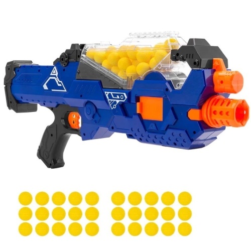 Kids Motorized Foam Ball Gun w/ Auto Feeder, 20 Balls, Distance Shooting - Lot 6587