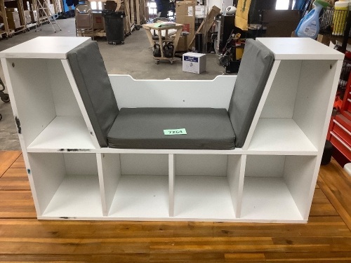 6-Cubbie Kids Bookcase Furniture Accent w/ Cushioned Reading Nook - Lot 7264