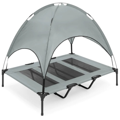 Elevated Cooling Dog Bed, Outdoor Pet Cot w/ Canopy, Carry Bag - 48in - Lot 7269