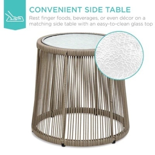 Wicker Glass Top Table - Lot 7274
