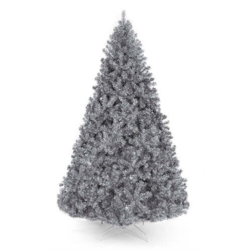 Silver Artificial Tinsel Christmas Tree w/ Foldable Stand - Lot 7352