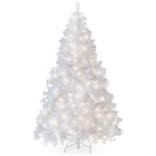 6ft Pre-Lit Hinged Artificial Pine Christmas Tree w/ 250 Lights, Stand - Lot 7384