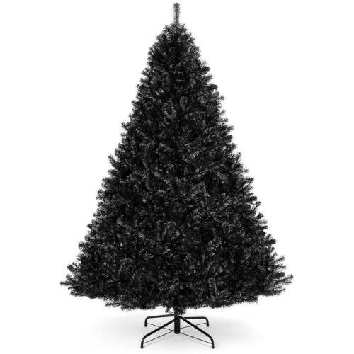 Black Artificial Christmas Tree w/ Easy Assembly, Foldable Metal Stand - Lot 7376