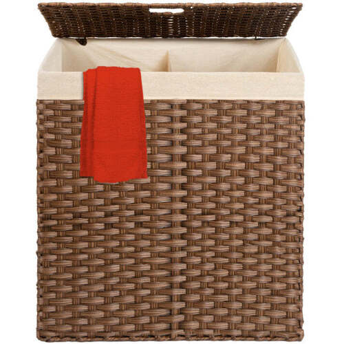 Double Laundry Hamper Basket w/ Easy Assembly, Liner Bag - Lot 7460
