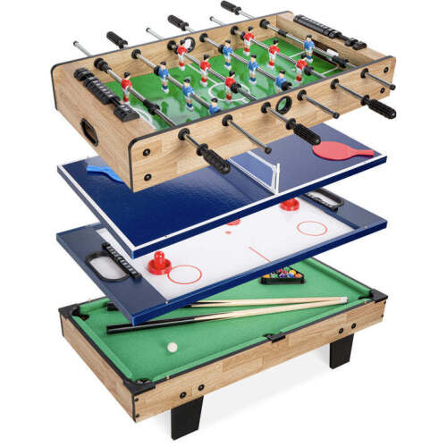 4-in-1 Multi Game Table Set w/ Air Hockey, Table Tennis, Billiards, Foosball - Lot 7334