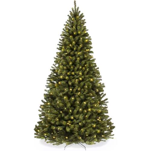 Pre-Lit Artificial Spruce Christmas Tree w/ Foldable Metal Base - Lot 7549
