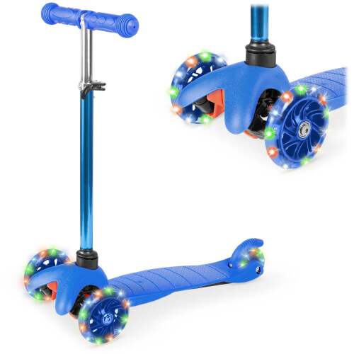 Kids Mini Kick Scooter Toy w/ Colorful Light-Up Wheels, Adjustable T-Bar - Lot 7560