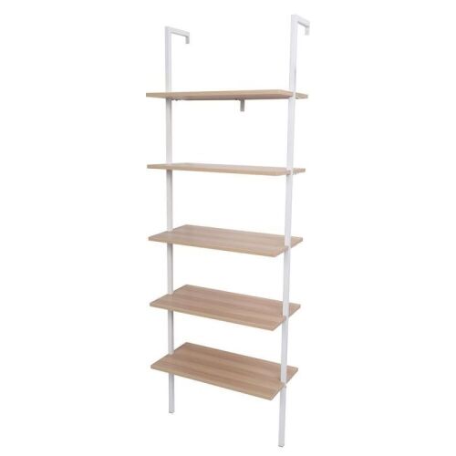 5 Tier Wall Mount Industrial Metal Ladder Bookshelf  - Lot 374