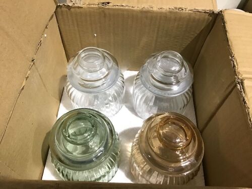 Colored Glass Storage Jars - Lot 604