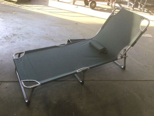 Adjustable 4-Position Folding Lounge Chair Camping Cot  - Lot 245