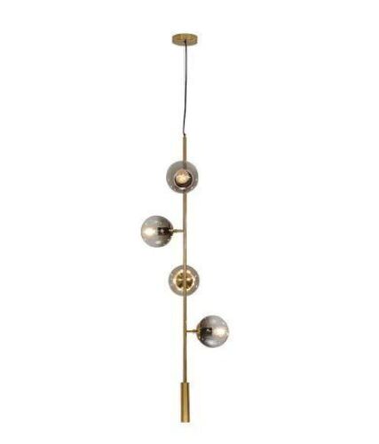 4-Light Gold Sputnik Linear Pendant Light  - Lot 561