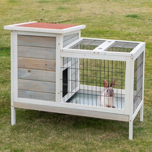 Scurrty Wooden Rabbit Hutch, 36'' x 19.7" x 30.7" - Lot 703