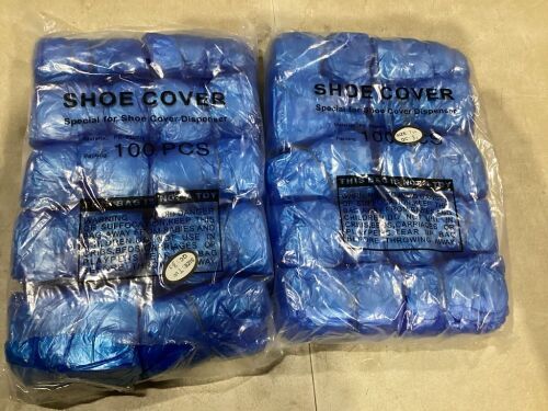 Lot of (2) Plastic Shoe Covers for Dispenser, 100 pcs  - Lot 1007