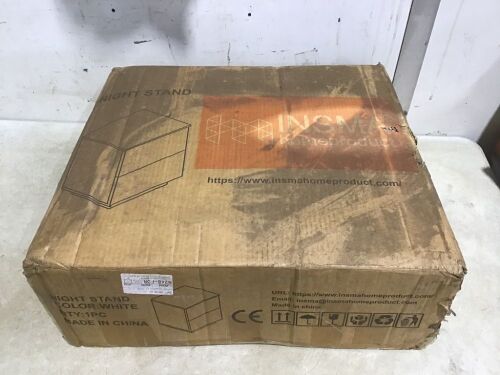 InsmaHome White Night Stand  - Lot 732
