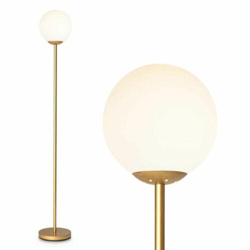 Glass Globe LED Floor Lamp w/ Acrylic Lampshade  - Lot 758