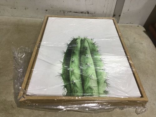 18" x 24" Sylvie Home Cactus Framed Canvas - Frame Damaged - Lot 820