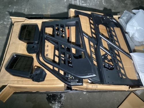 Jeep Wrangler 4 Door Tubular Doors & Side View Mirrors - Missing Hardware, See Pics  - Lot 29