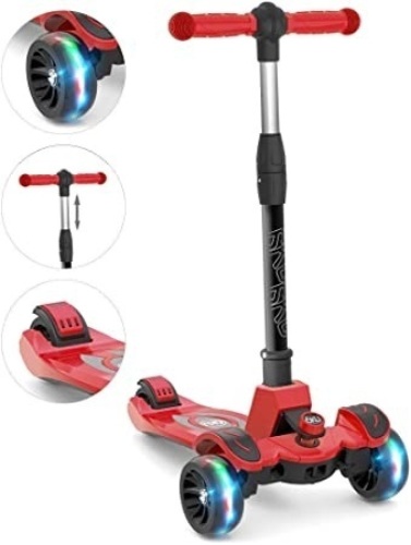 6KU Kids Scooter with Adjustable Height, Widened Flash Wheels - New - Lot 129
