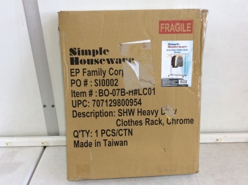 Simple Houseware Heavy Duty Clothing Rack  - Unknown Condition  - Lot 271