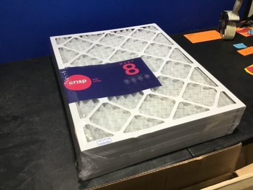 Crisp Filters MERV8 Filters 20 x 25 x 1, 6 Pack - Appear New - Lot 915