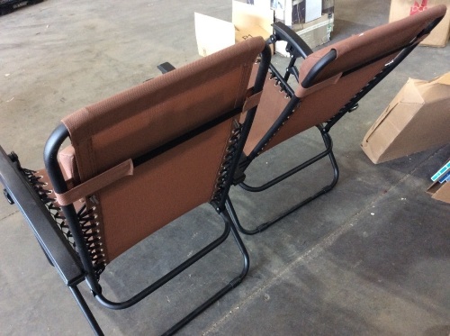 Adjustable Zero Gravity Patio Chair Recliners, Set of 2 - Appear New, Missing Cupholder Trays  - Lot 273